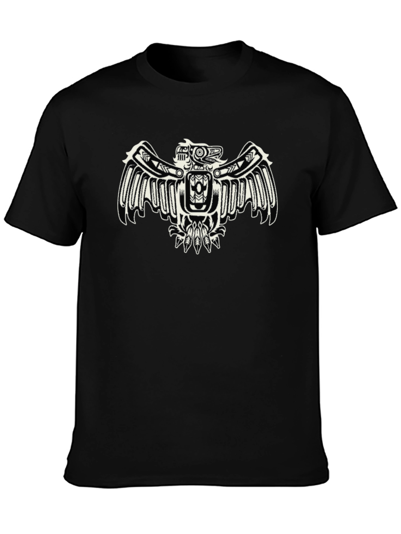 Tribal Eagle Graphic Black T-Shirt