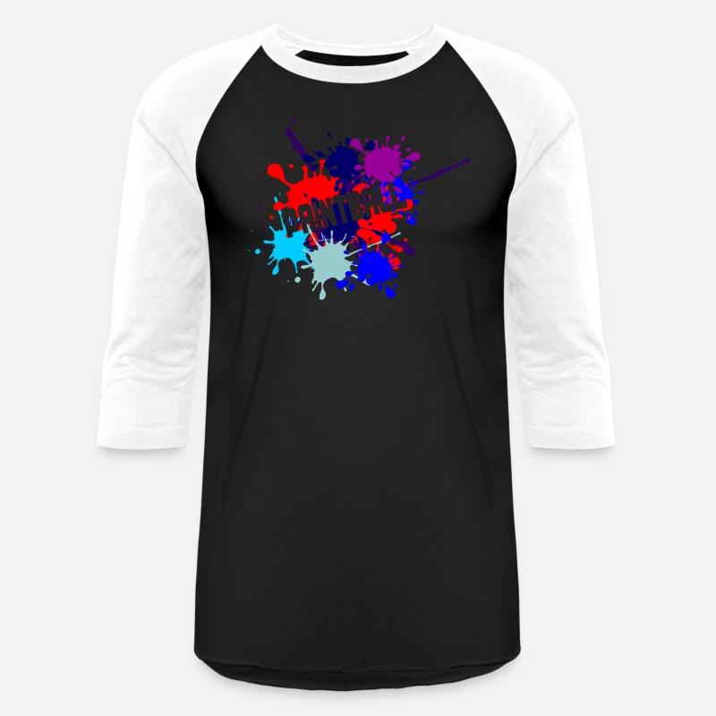 Paintball text cut out in paint splatter text