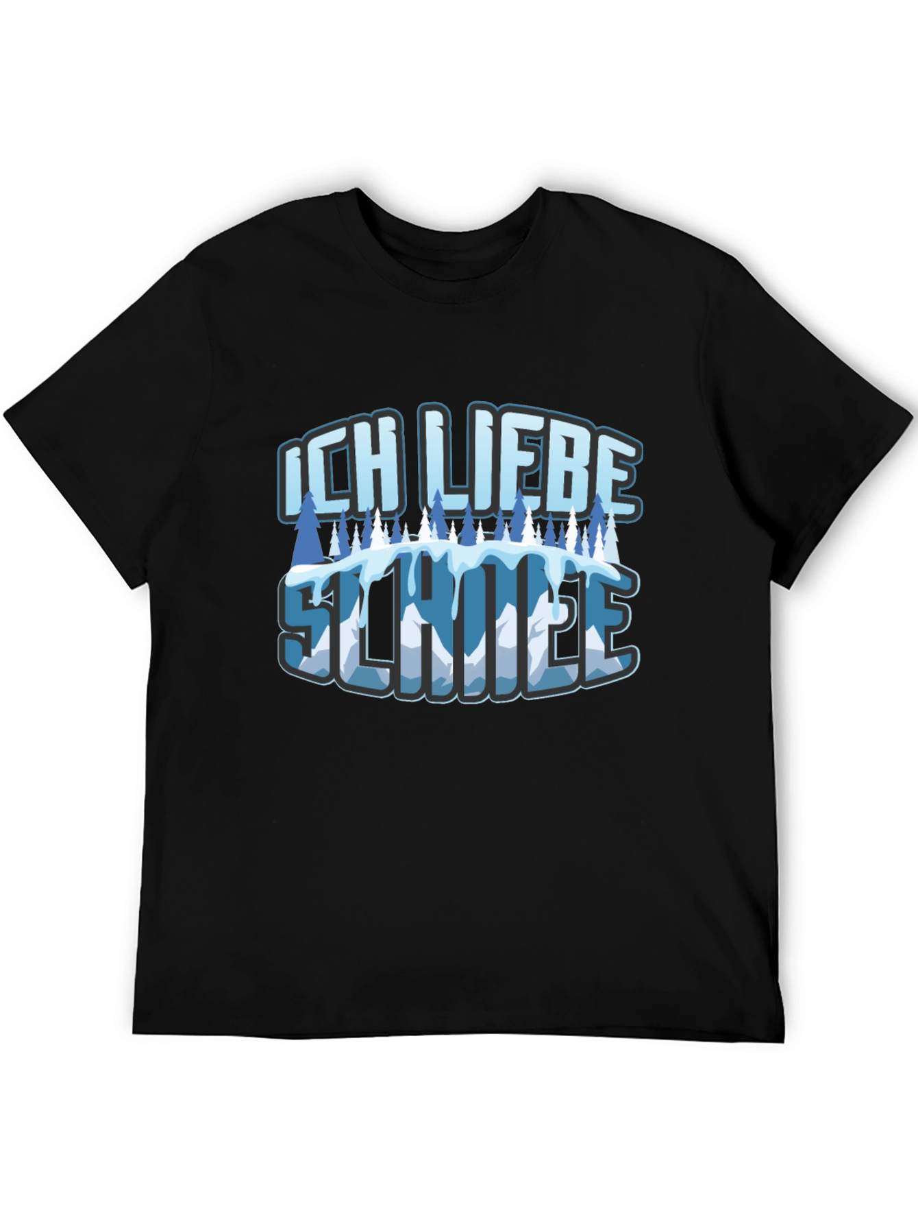 Ich Liebe Schnee Graphic T-Shirt - Black