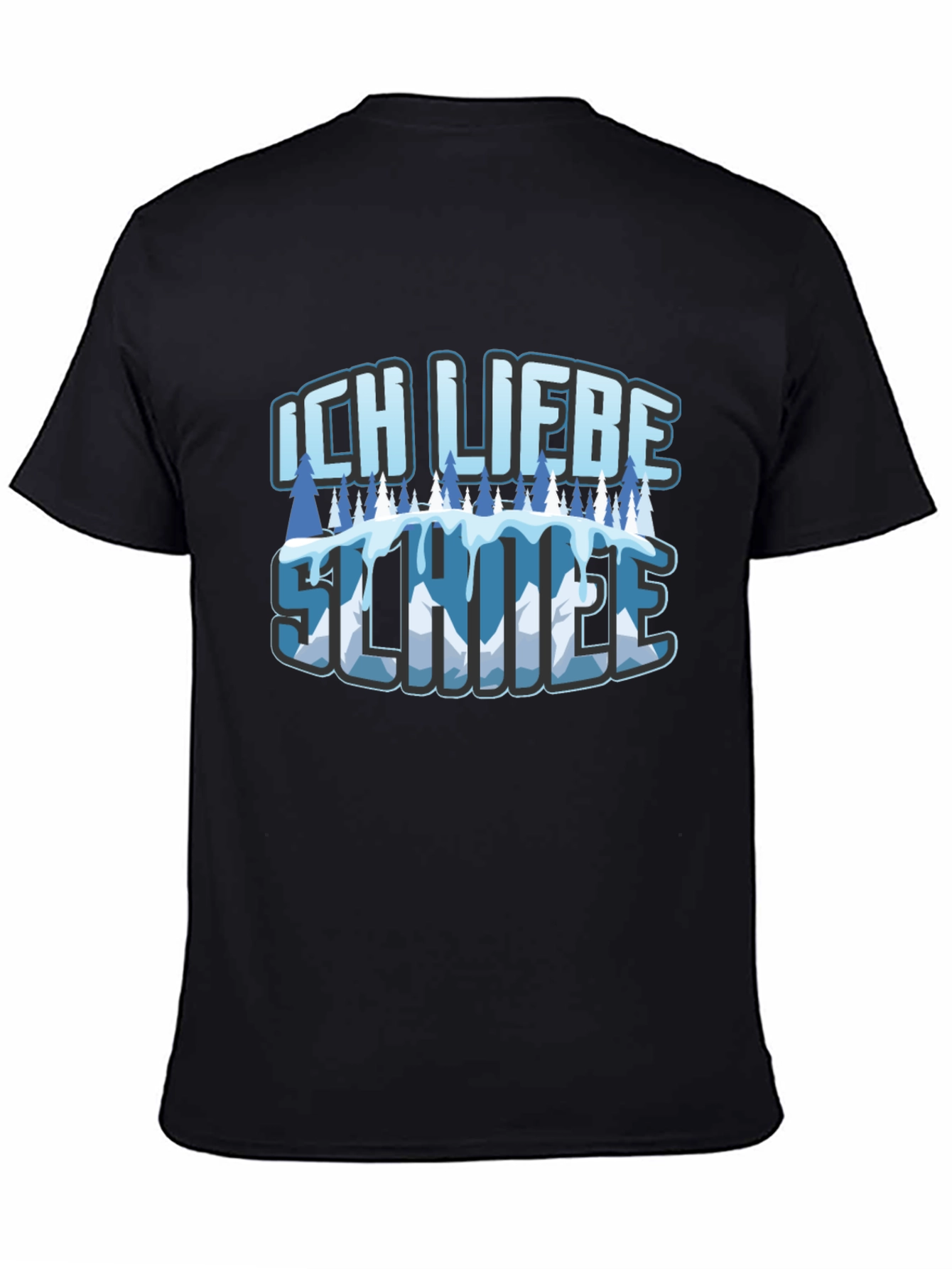 Ich Liebe Schnee Graphic T-Shirt - Black