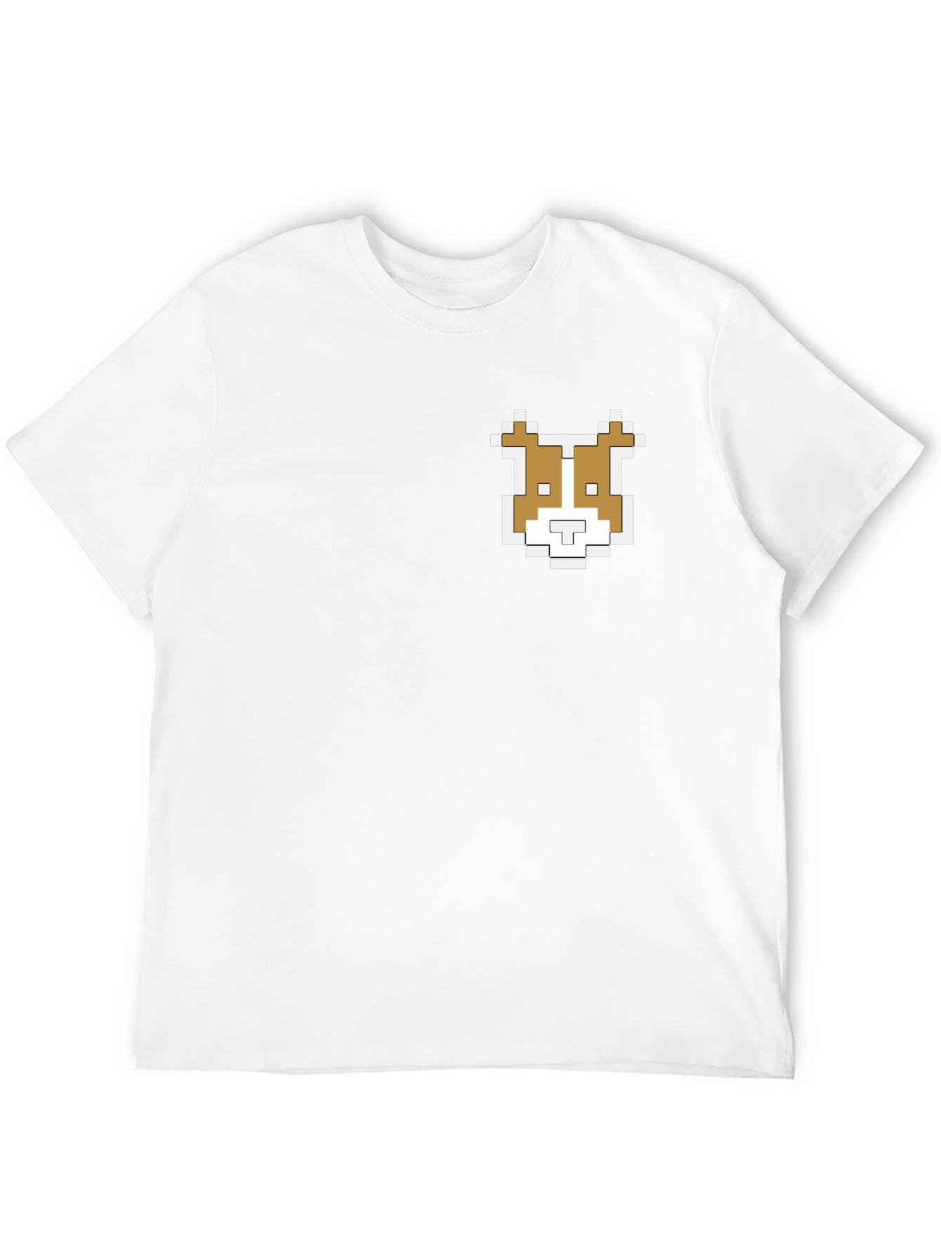 Pixel Dog Graphic Tee - Black Cotton Shirt
