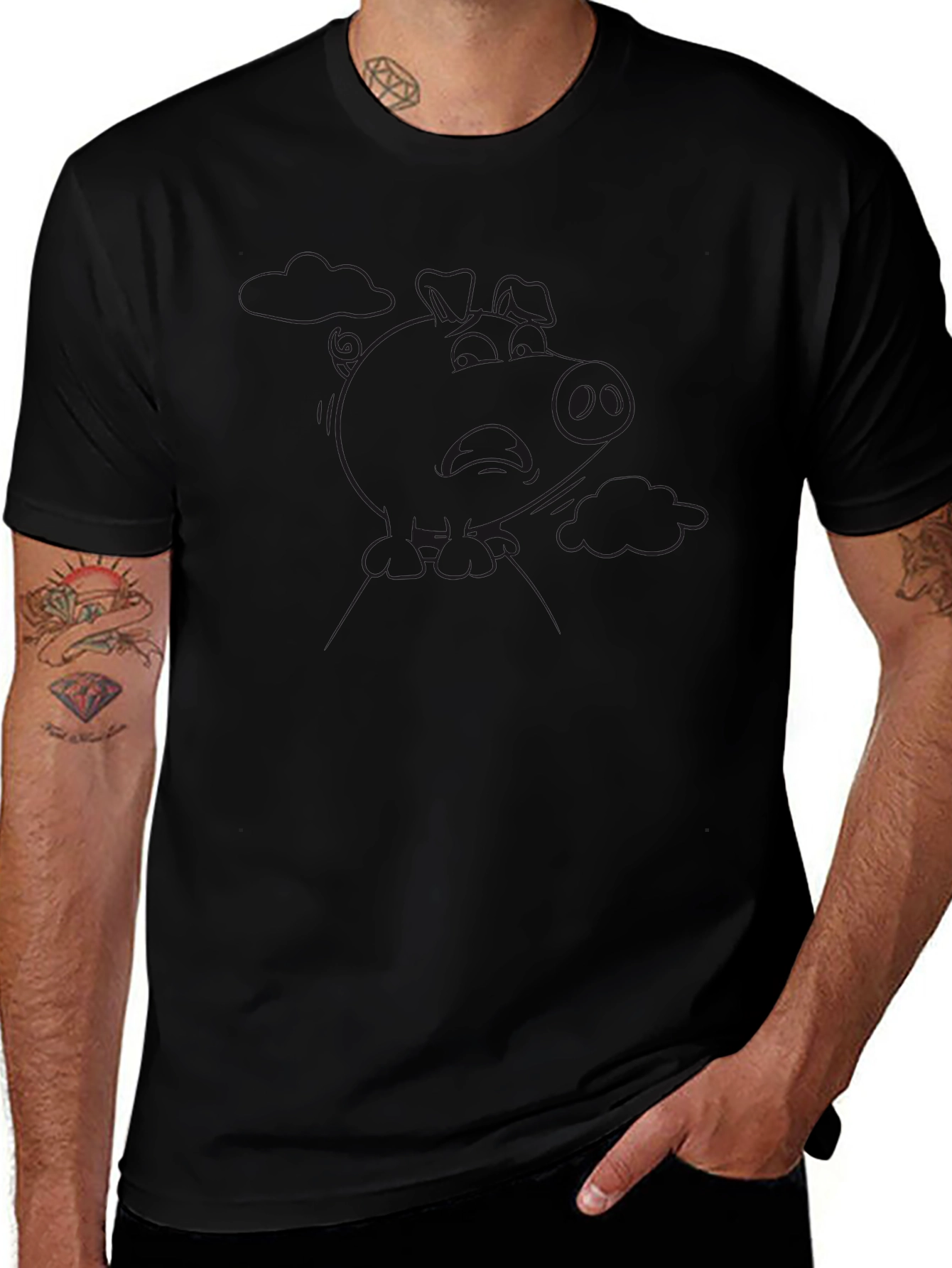 Classic Black Crew Neck T-Shirt - Soft Cotton Blend