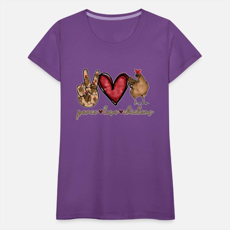 Peace Love Chicken Gold Glitter For Chicken Farmer