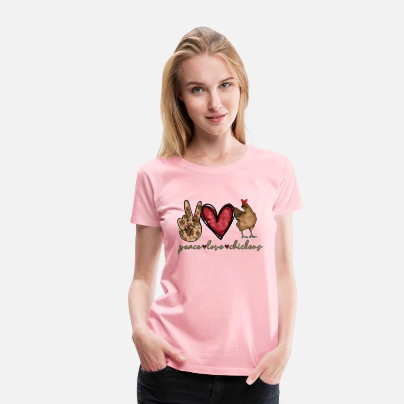 Peace Love Chicken Gold Glitter For Chicken Farmer