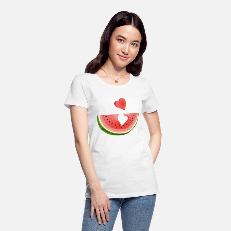 Piece of a watermelon with a heart