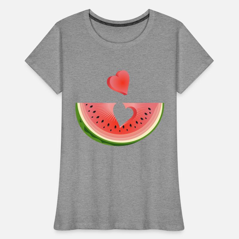 Piece of a watermelon with a heart