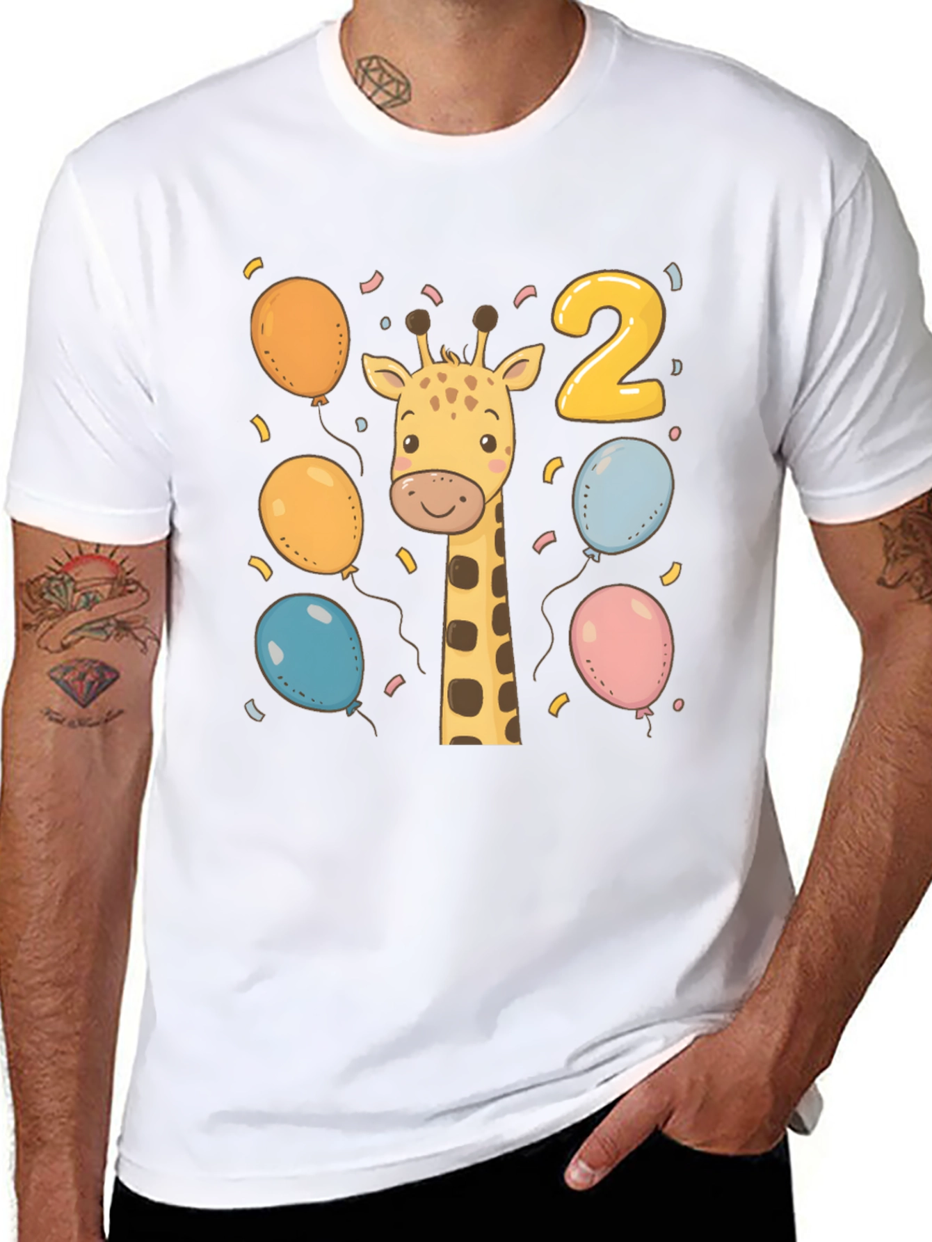 Kids Giraffe 2nd Birthday T-Shirt