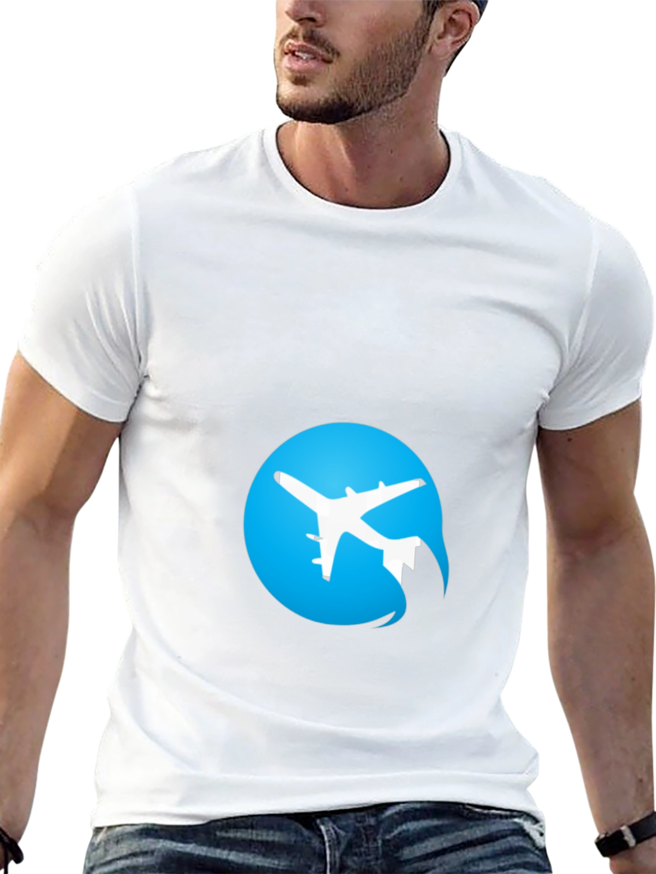 Airplane Logo Black T-Shirt