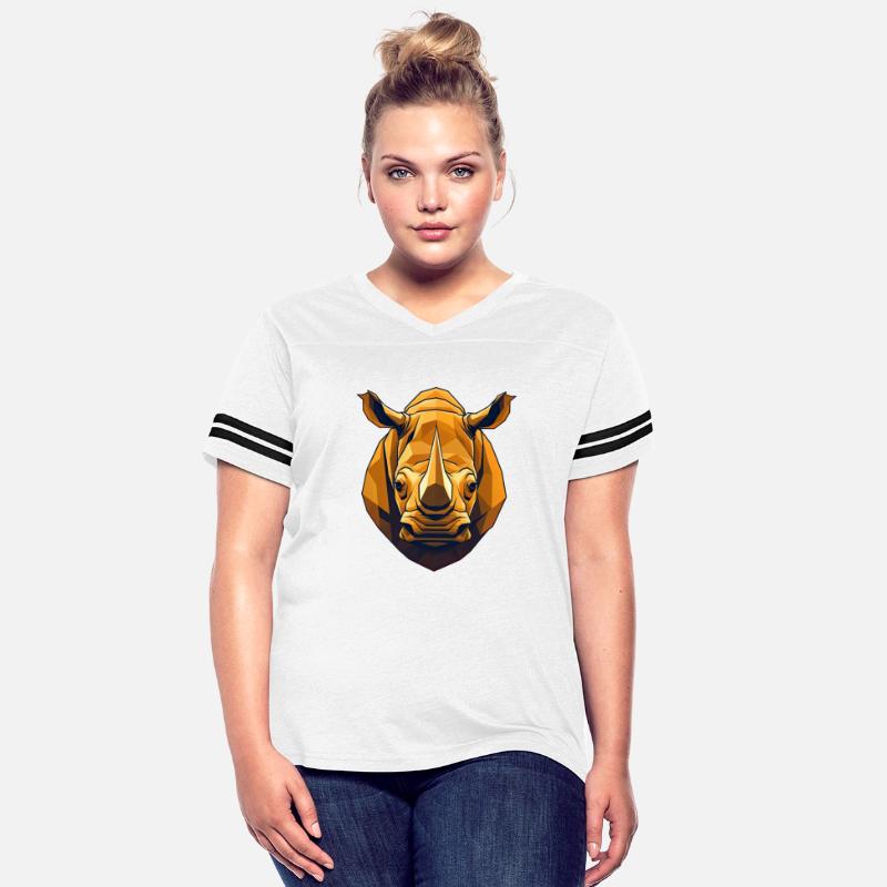 Polygonal Rhino Head in Gold