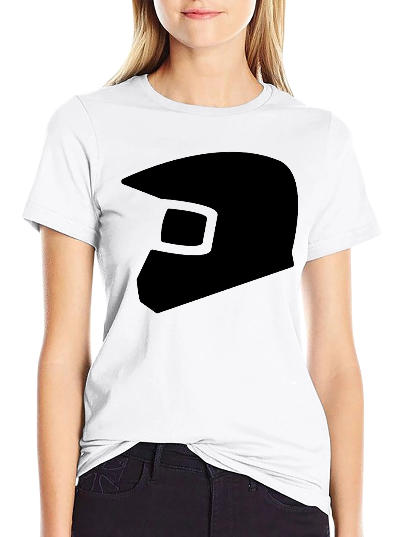 Black Helmet Graphic Tee - Casual Style