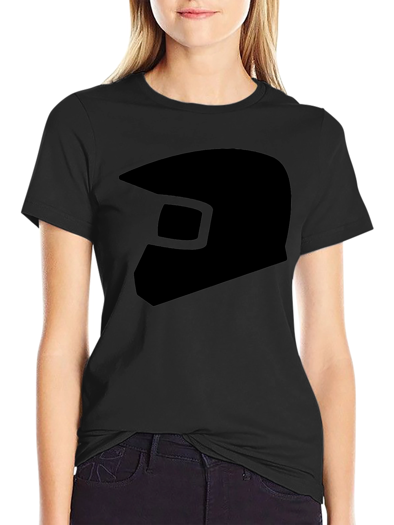 Black Helmet Graphic Tee - Casual Style