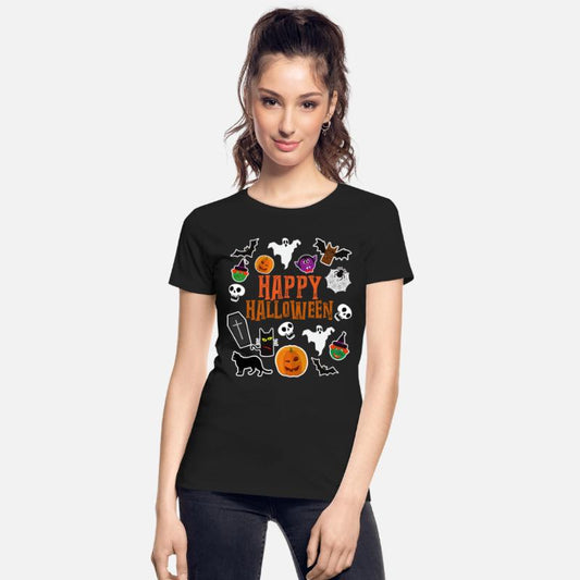 Pumpkin Lantern Skull Ghost Happy Halloween