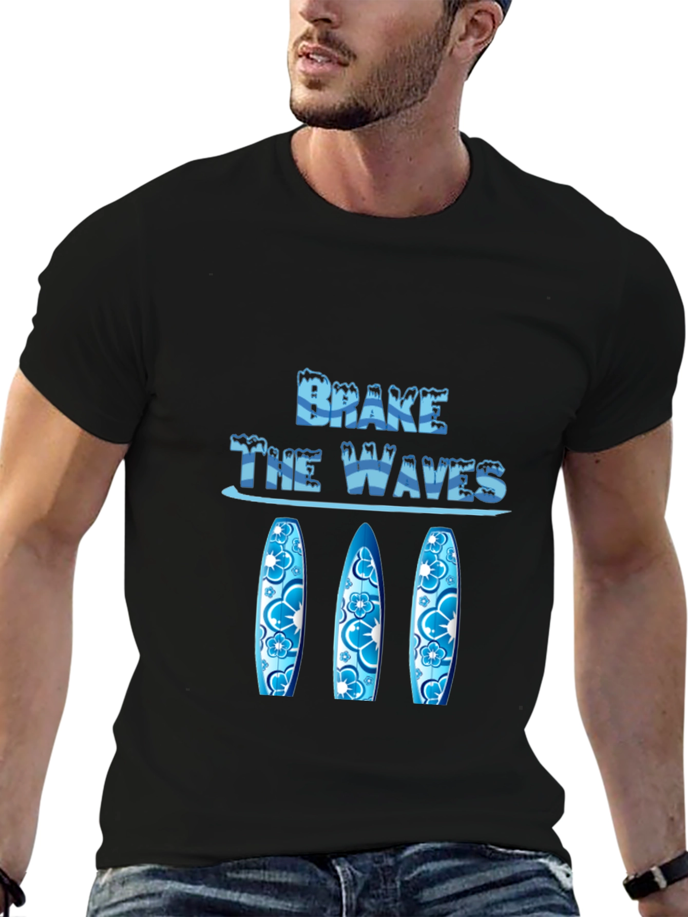 Brake The Waves Graphic T-Shirt Surfboards