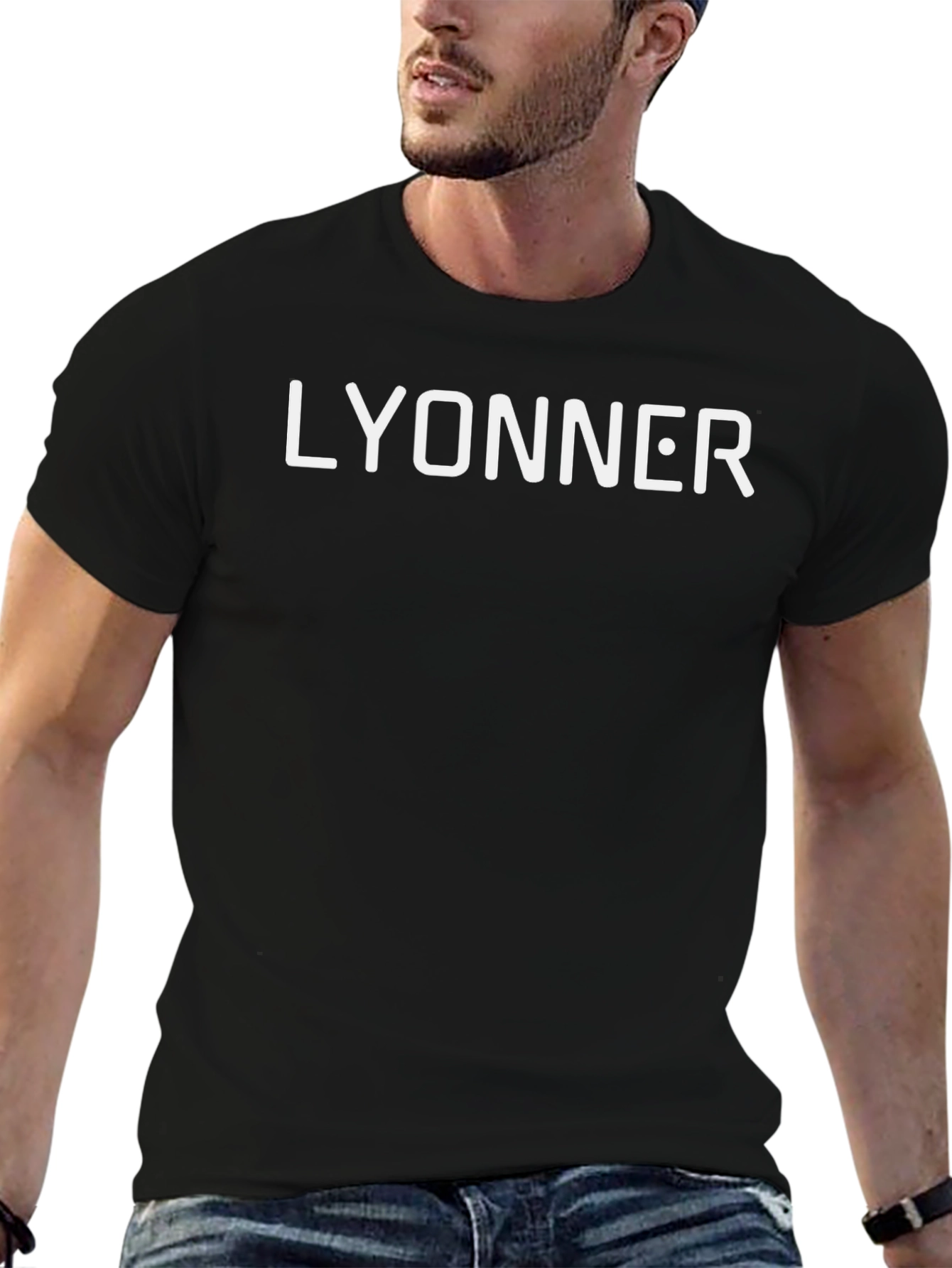 LYONNER Graphic Tee - Stylish Black Cotton T-Shirt