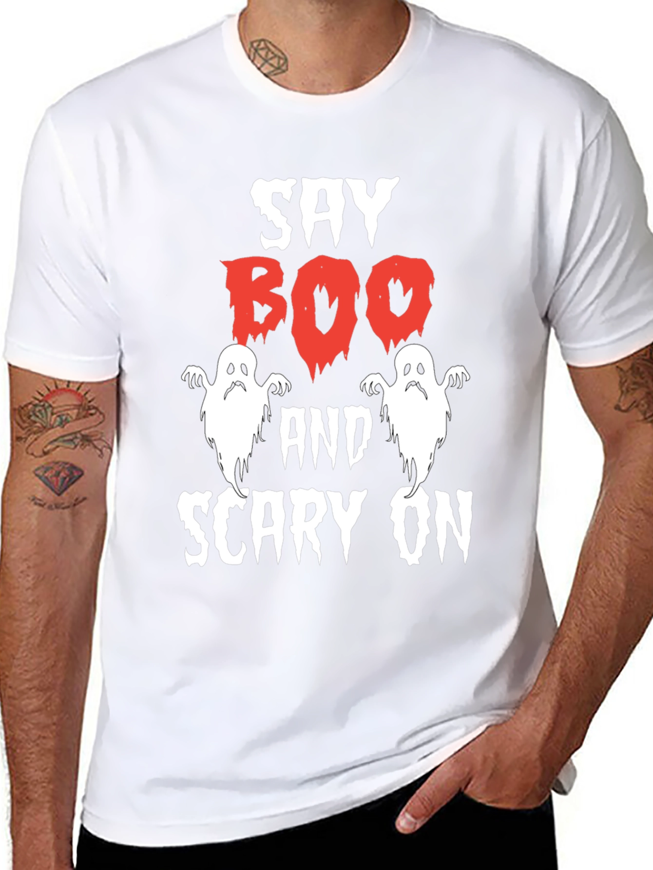 Say Boo and Scary On Halloween T-Shirt