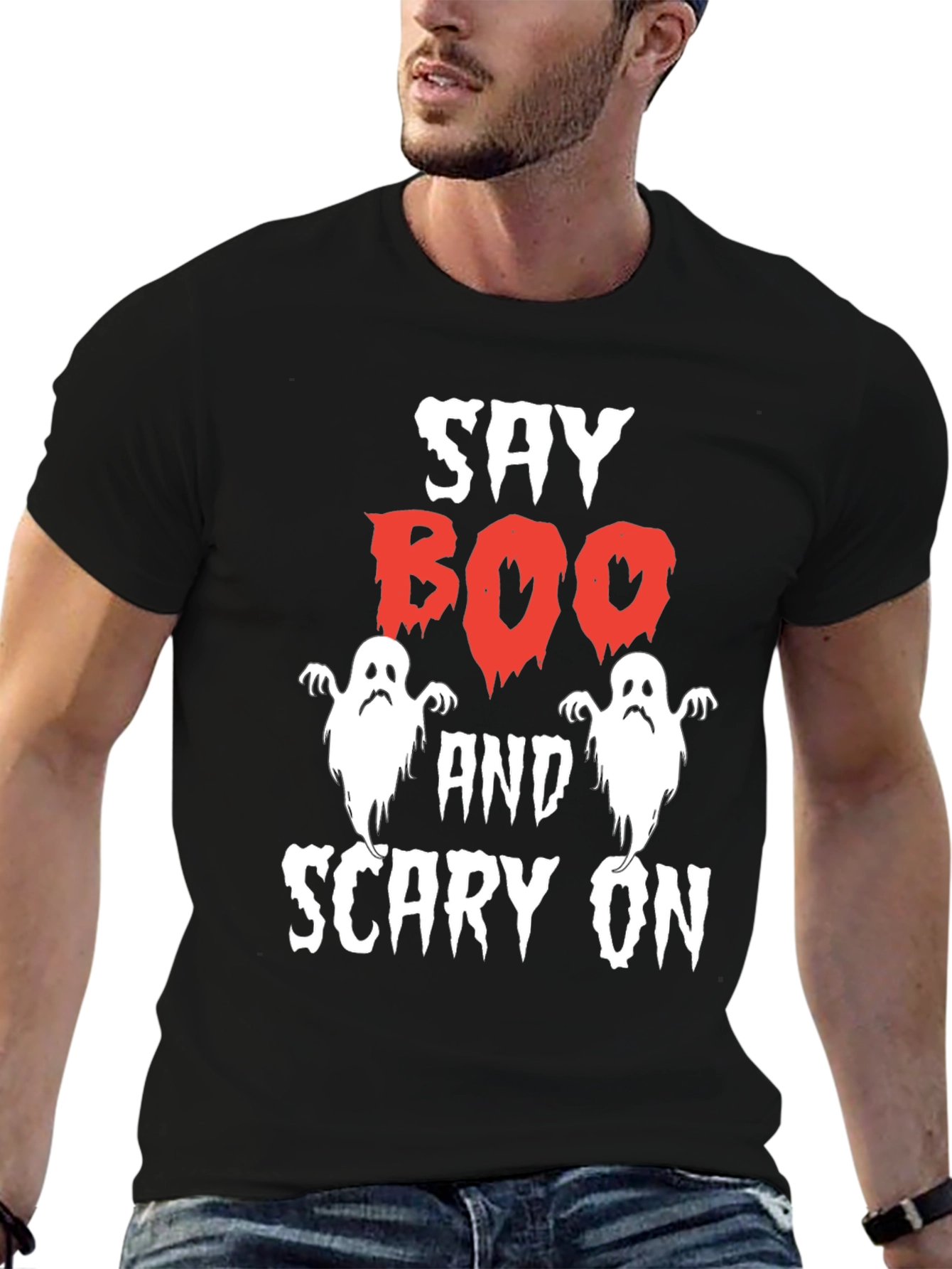 Say Boo and Scary On Halloween T-Shirt