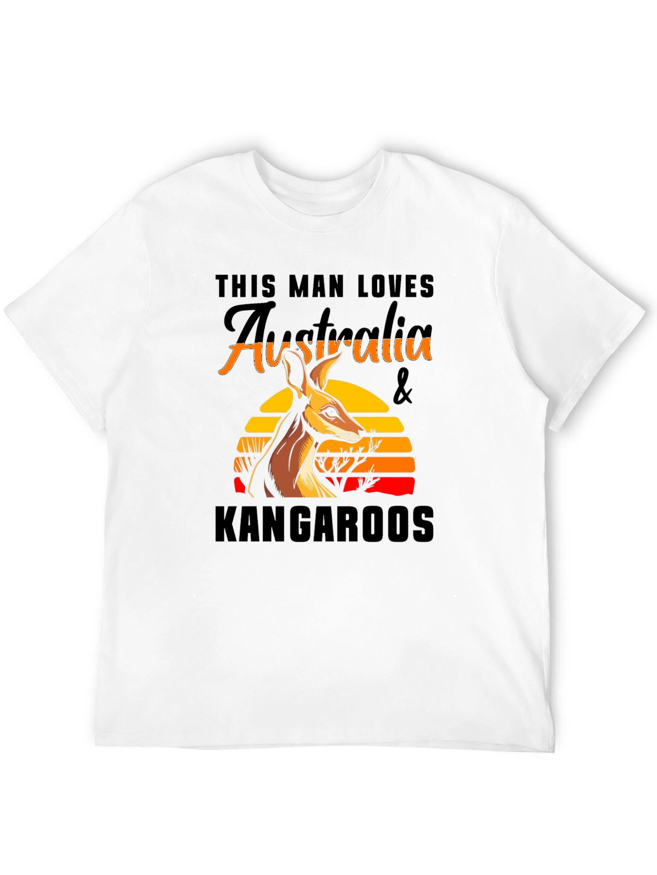 Australia Kangaroo T-Shirt Mens Black Graphic Tee