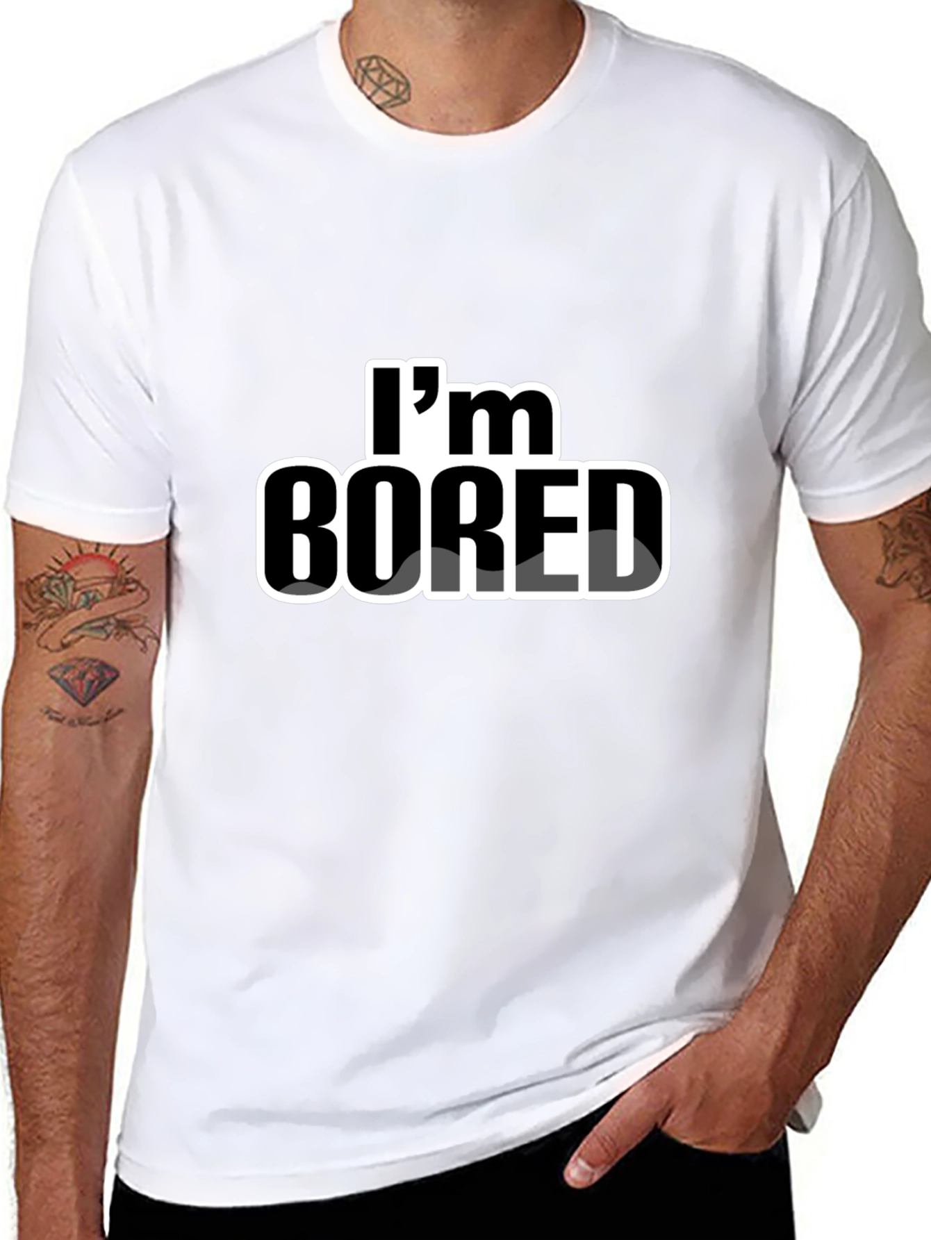 Im Bored Black Graphic T-Shirt