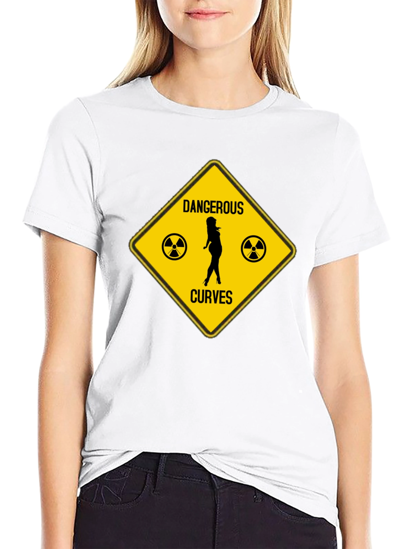 Dangerous Curves Graphic T-Shirt - Humor Novelty Tee