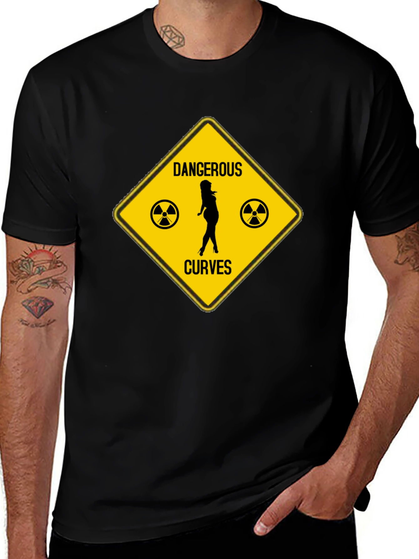 Dangerous Curves Graphic T-Shirt - Humor Novelty Tee