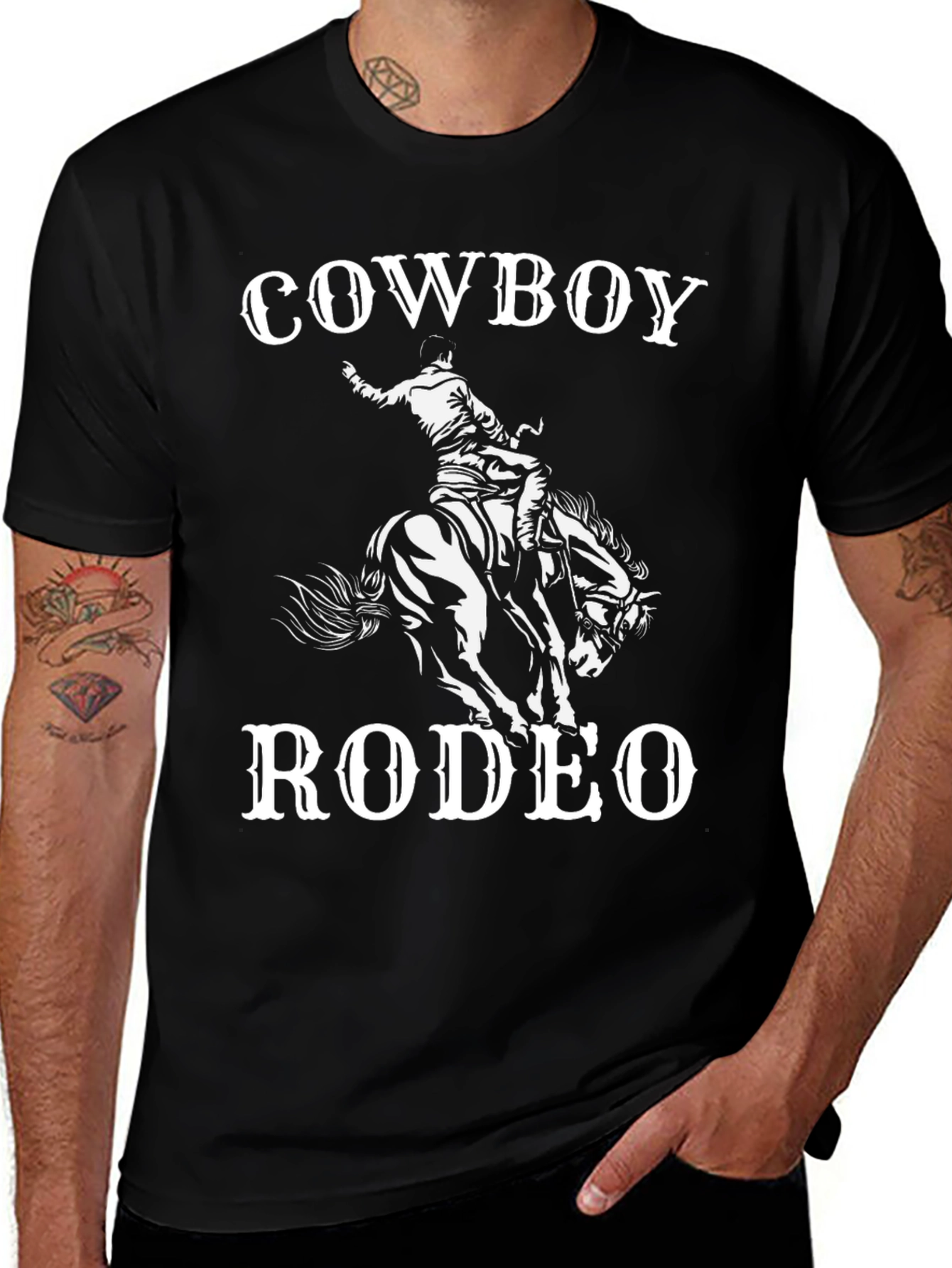 Cowboy Rodeo Graphic Tee - Black