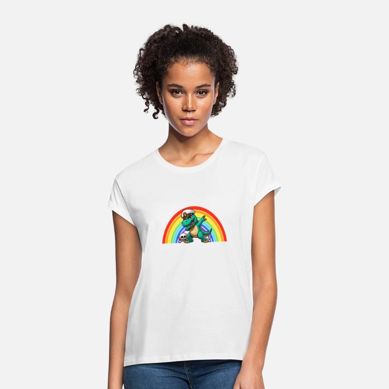 rainbow T-rex pirate dabbing purrate ship captain