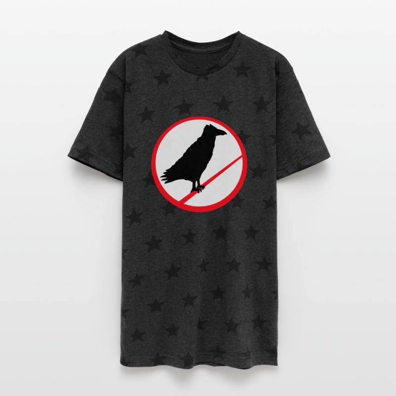 Raven sit forbidden pole rope sign notice symbol