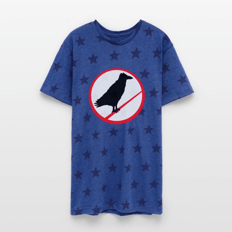 Raven sit forbidden pole rope sign notice symbol