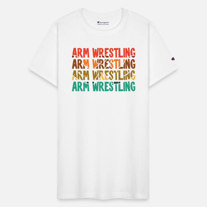 Retro Text Hand Wrestling Techniques Exercise Arm