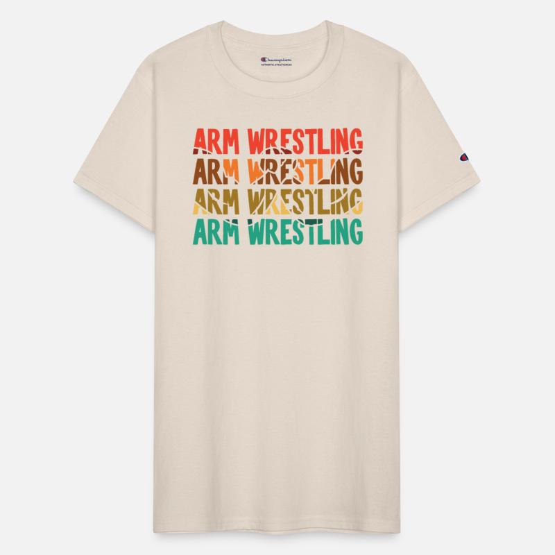 Retro Text Hand Wrestling Techniques Exercise Arm