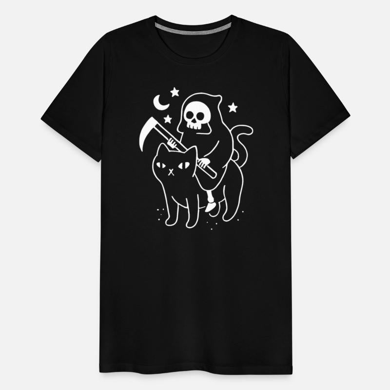 Riding a Cat – Cute & Spooky Gothic Art for Cat