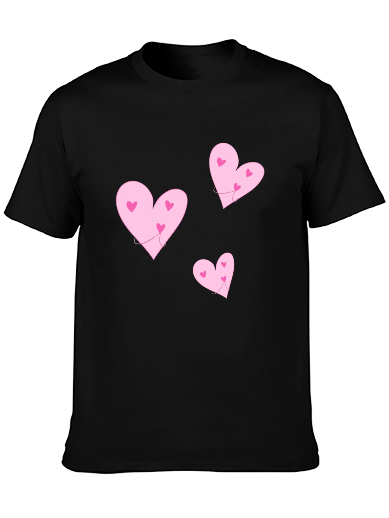 Hearts T-Shirt - Black Crew Neck