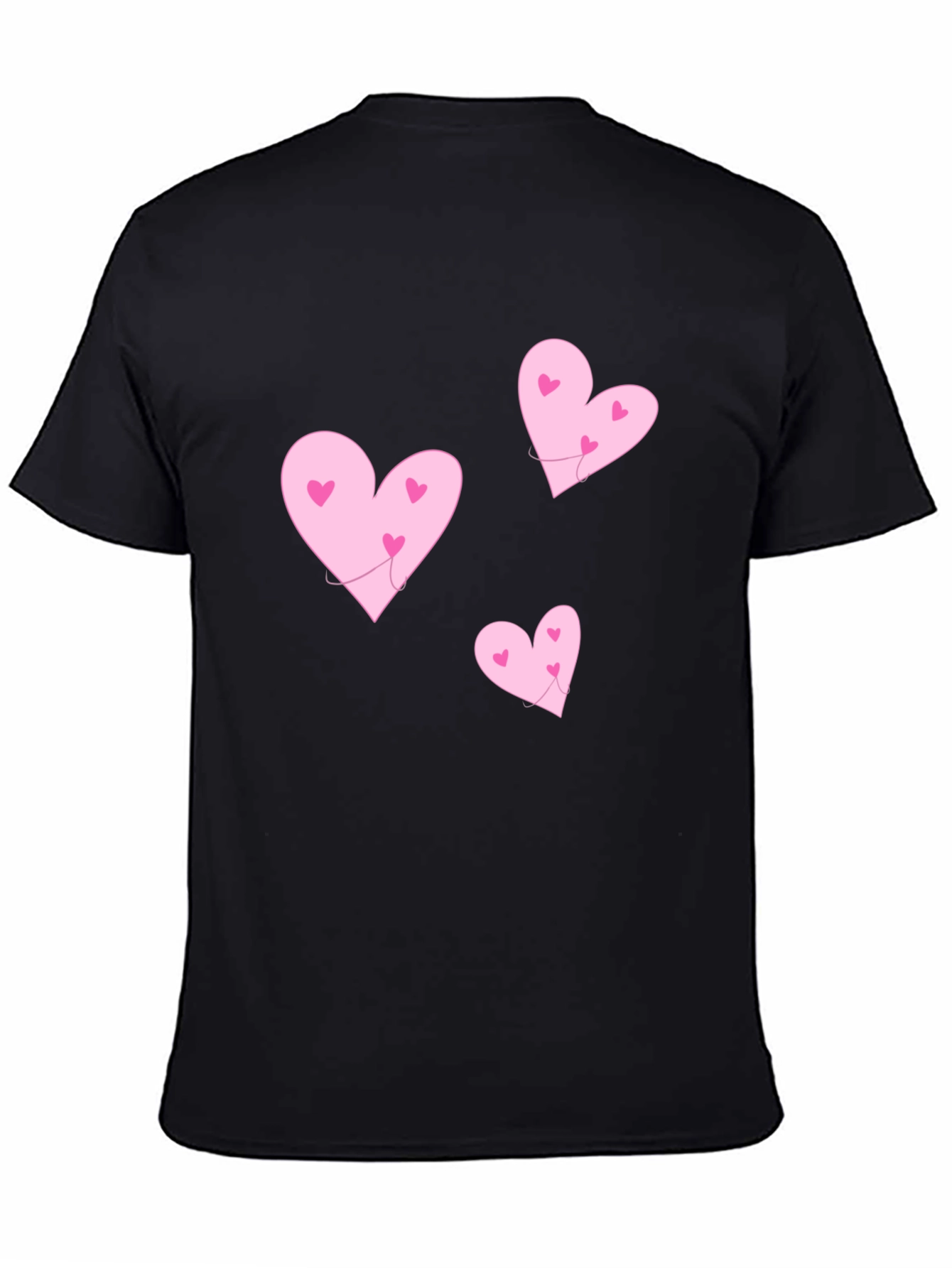 Hearts T-Shirt - Black Crew Neck
