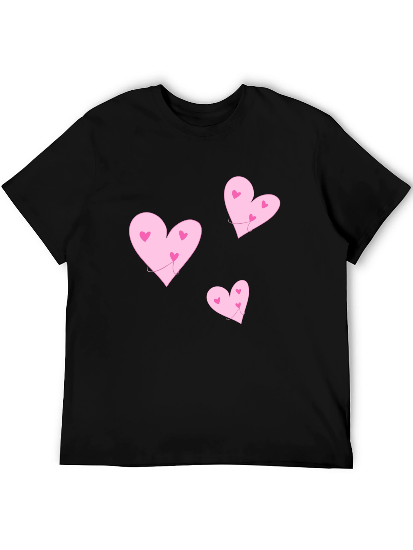 Hearts T-Shirt - Black Crew Neck