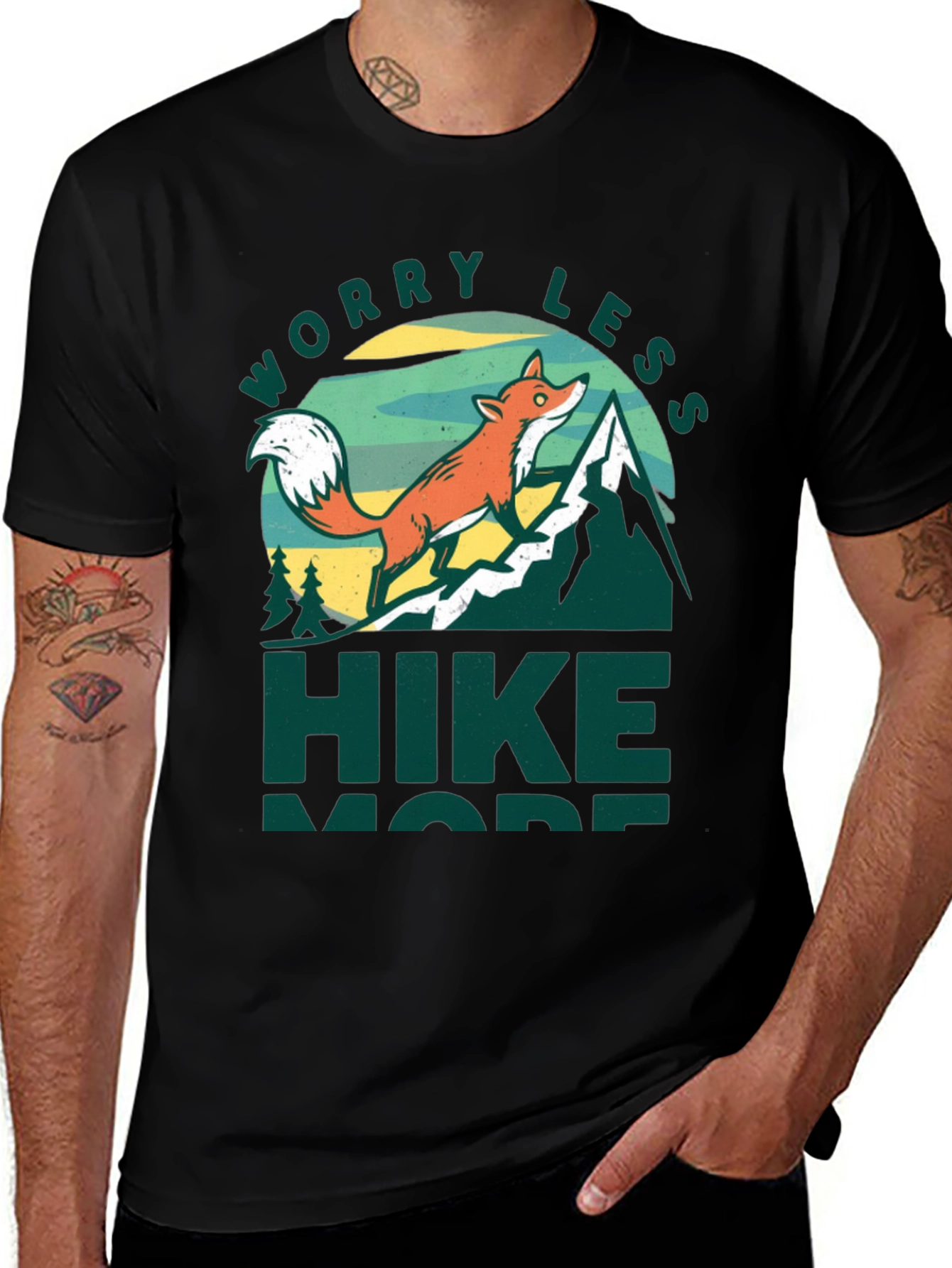 Worry Less Hike More Fox Graphic T-Shirt