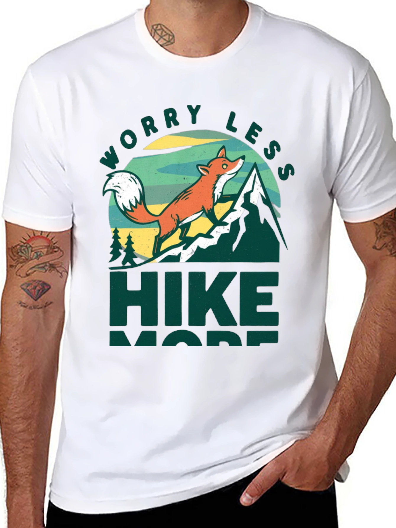 Worry Less Hike More Fox Graphic T-Shirt