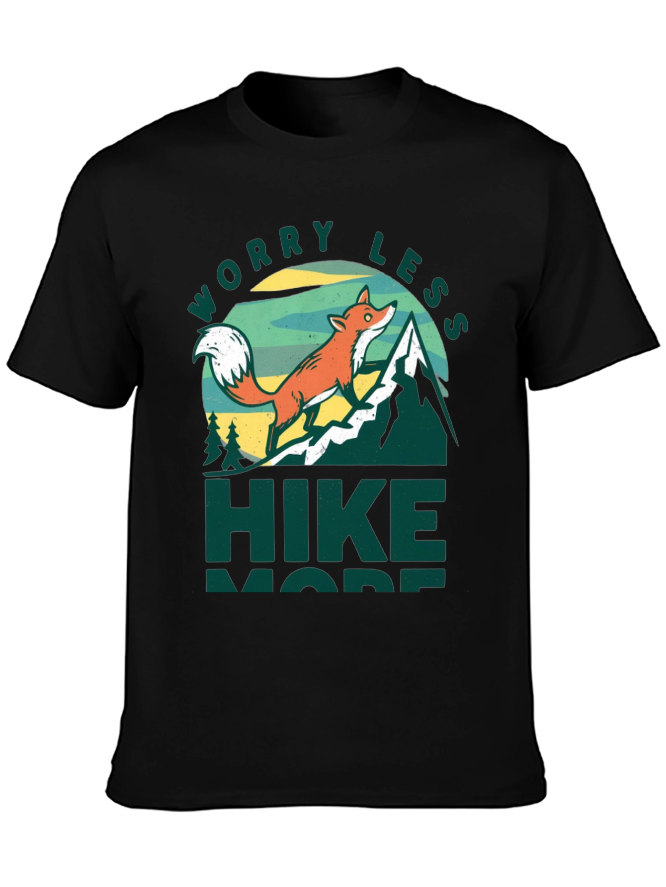 Worry Less Hike More Fox Graphic T-Shirt