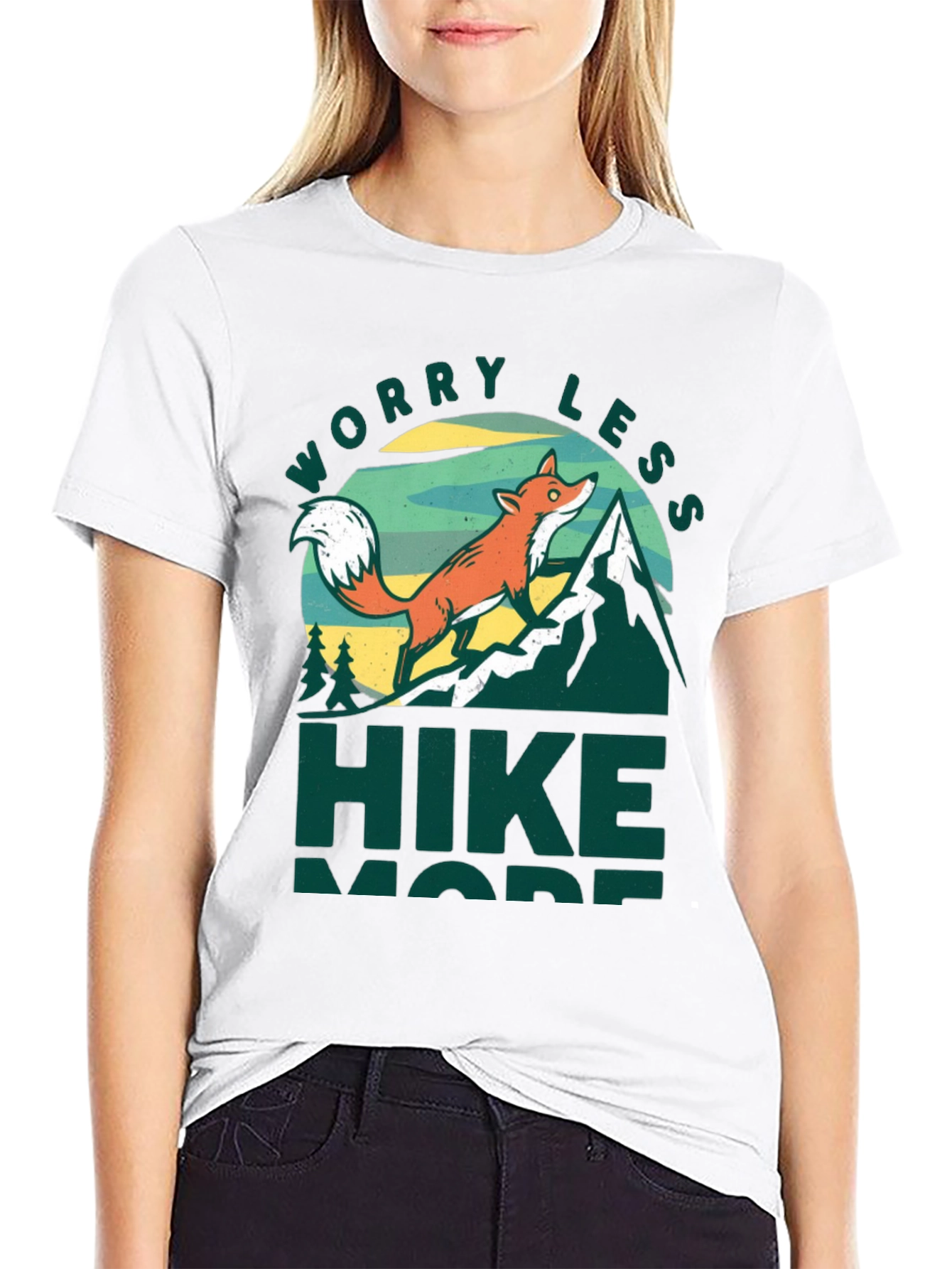 Worry Less Hike More Fox Graphic T-Shirt
