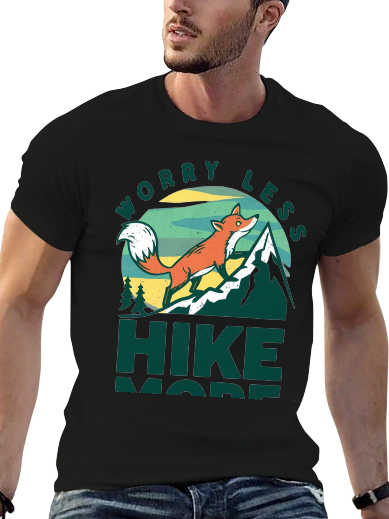 Worry Less Hike More Fox Graphic T-Shirt