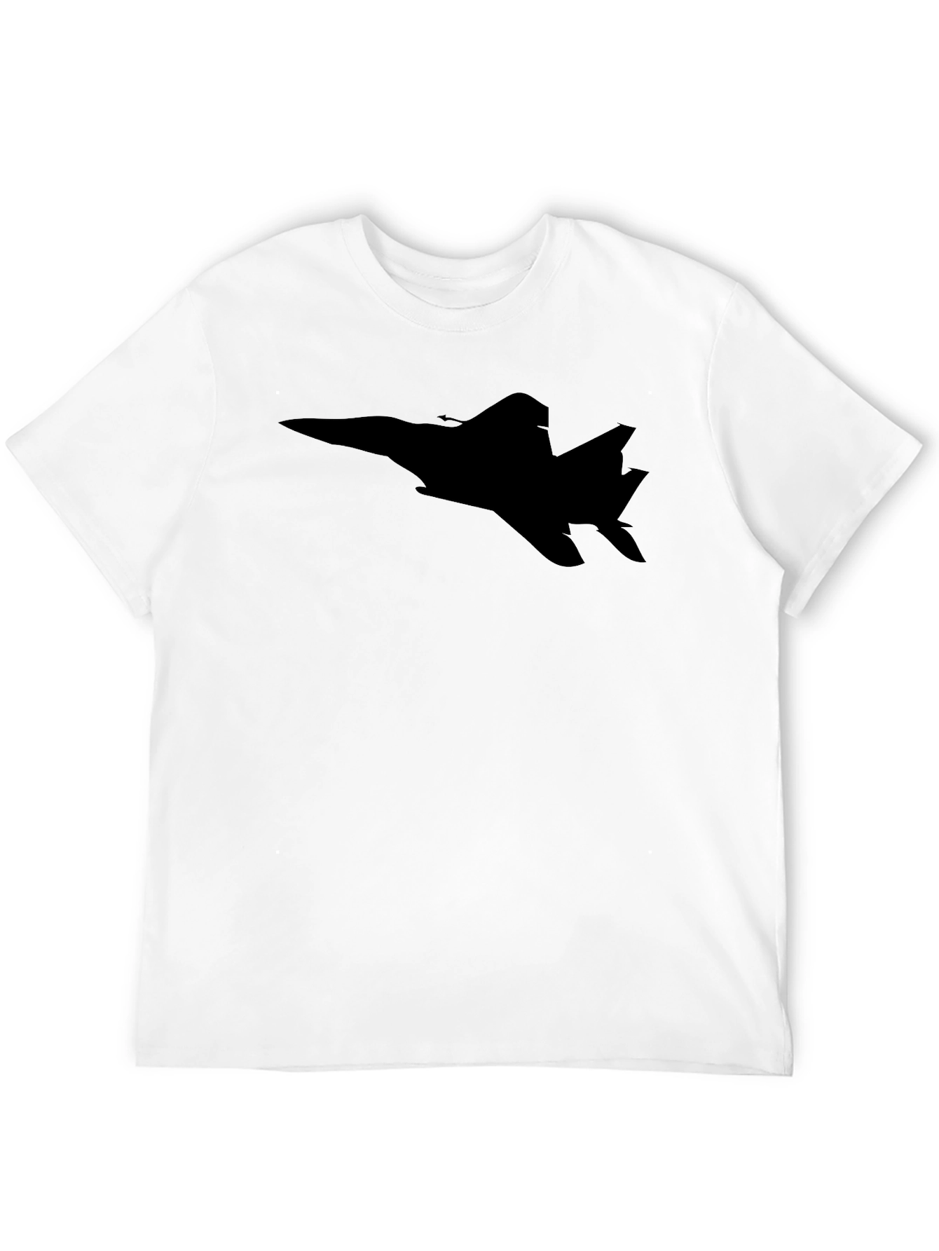 Jet Fighter Silhouette Tee - Sleek Black T-Shirt
