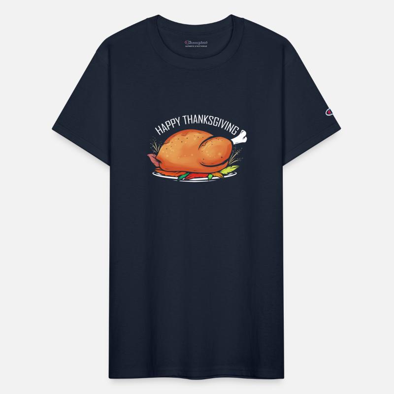 Roasted Turkey On Plate Happy Thanksgiving