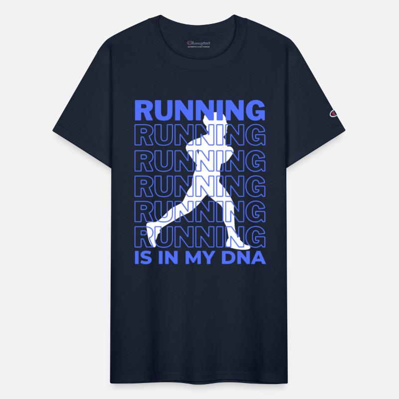running is in my dna run repeating blue runner