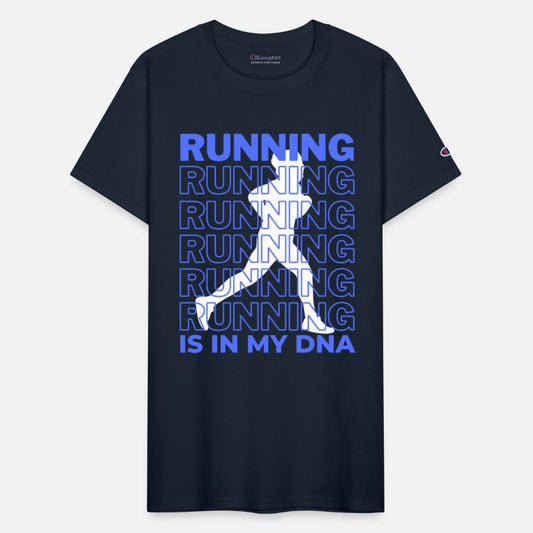 running is in my dna run repeating blue runner