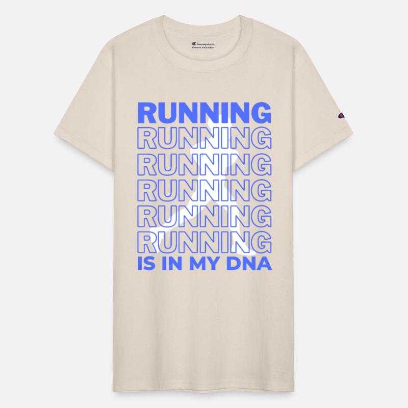 running is in my dna run repeating blue runner
