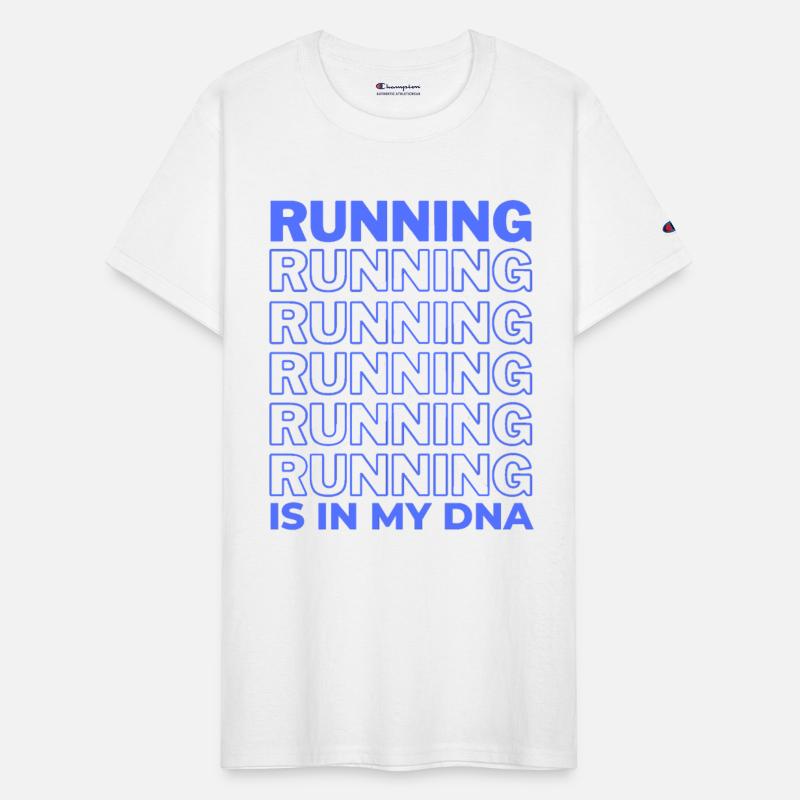 running is in my dna run repeating blue runner