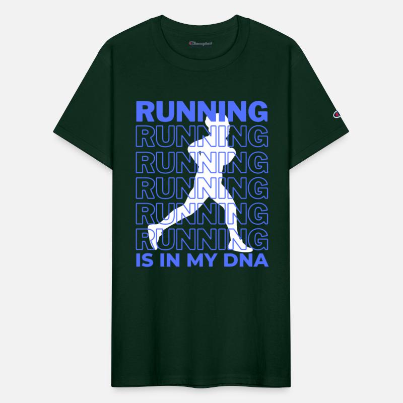 running is in my dna run repeating blue runner