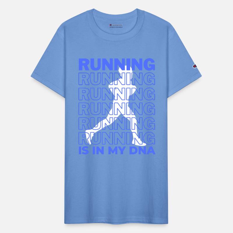 running is in my dna run repeating blue runner