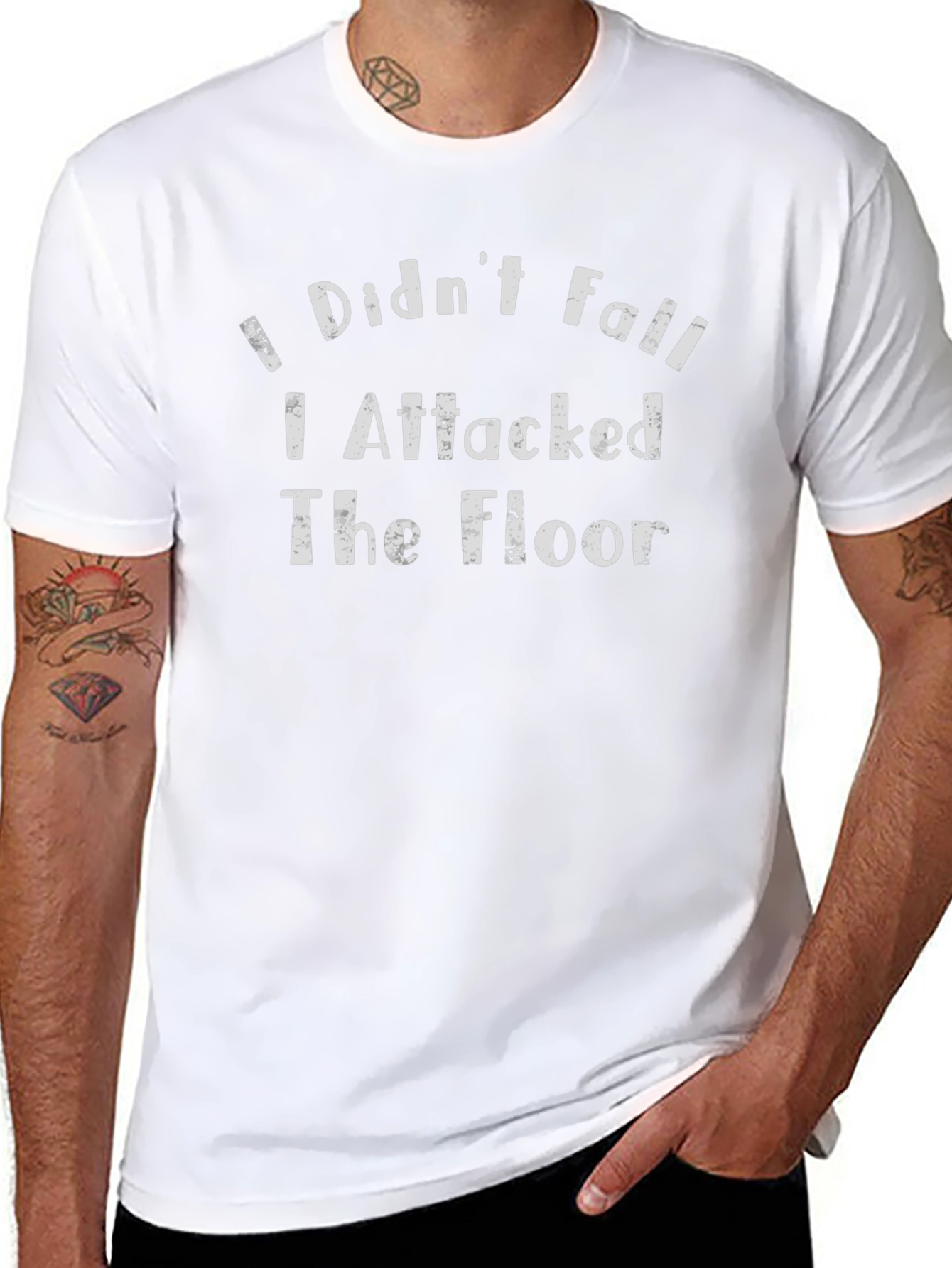 I Attacked the Floor Funny Graphic Tee