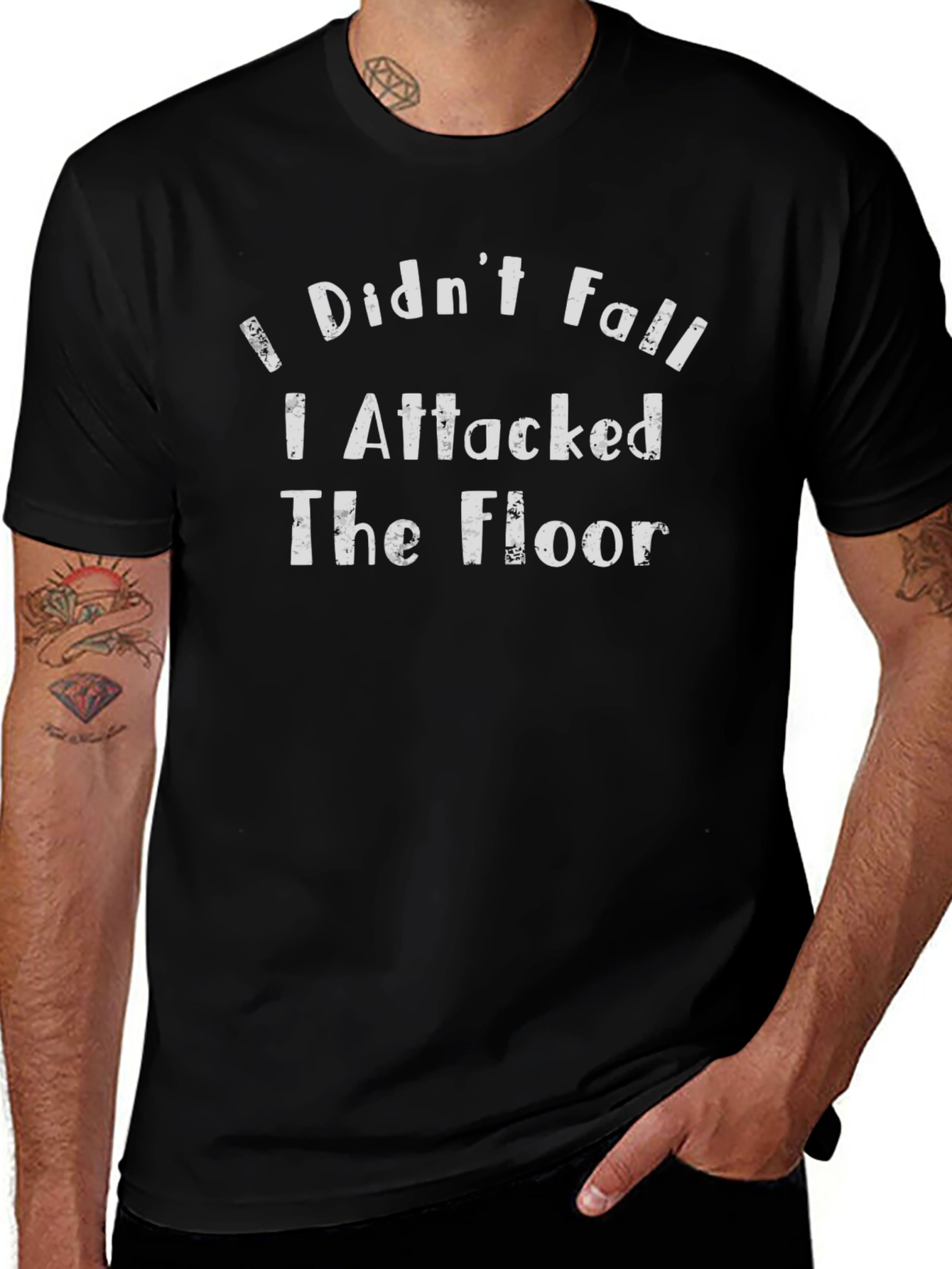 I Attacked the Floor Funny Graphic Tee