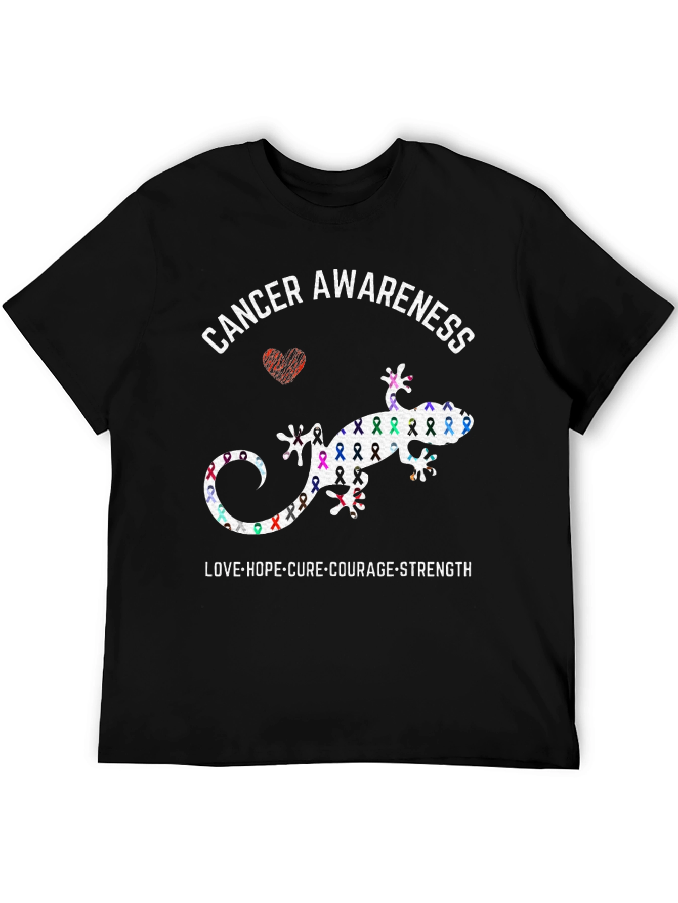 Cancer Awareness Lizard Graphic T-Shirt
